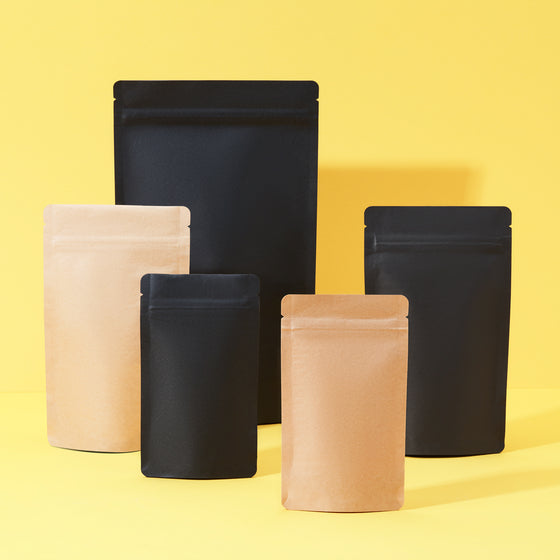 Doypacks rudos arba juodos spalvos